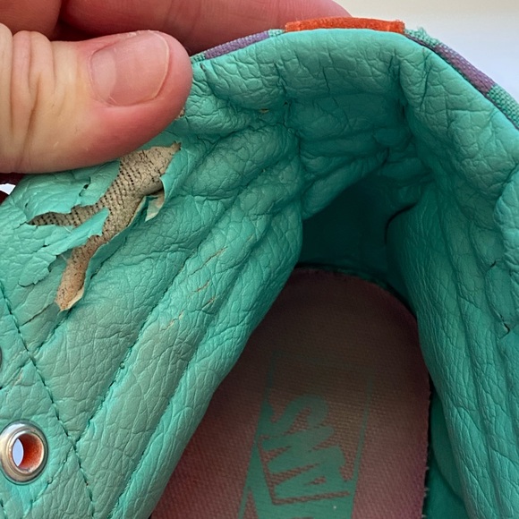 Vans Sk8-Hi Orange and Checkered Sneakers Womens size 8 - Picture 6 of 16